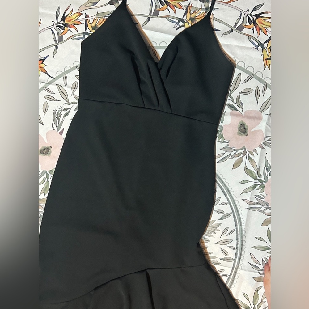Lulus Asymmetrical Black Midi Dress